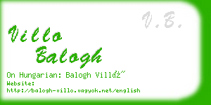 villo balogh business card